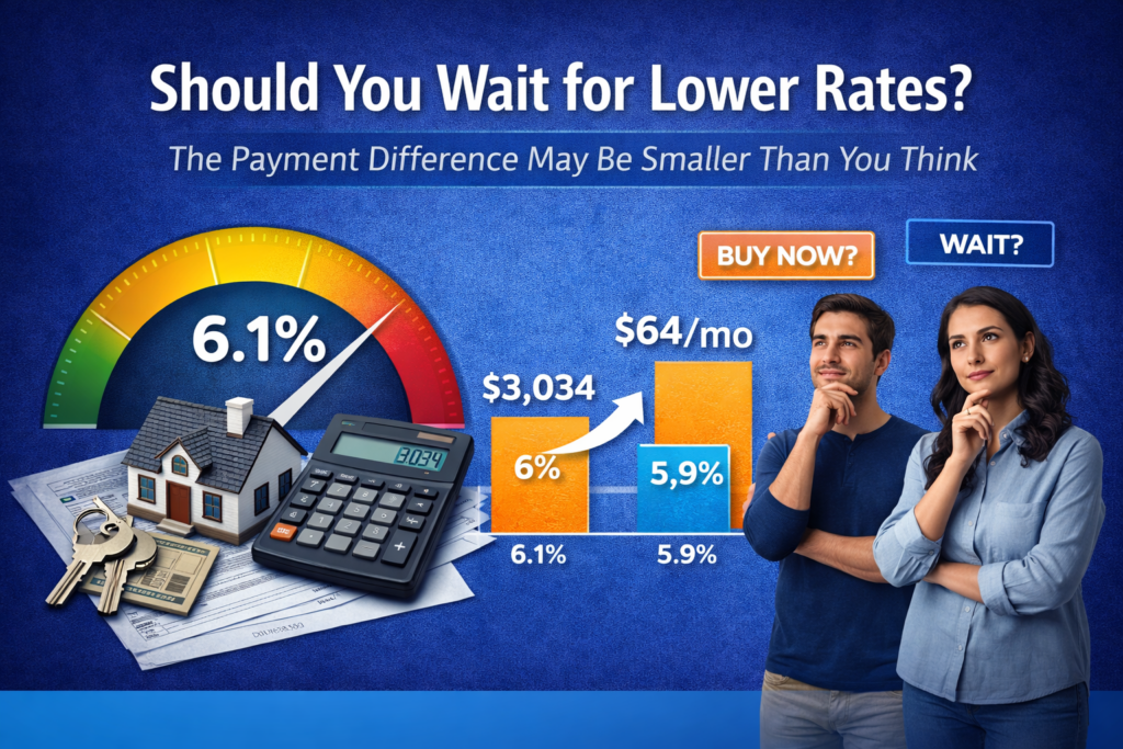Should you wait for lower mortgage rates chart showing small payment difference between 6 percent and 5 percent rates
